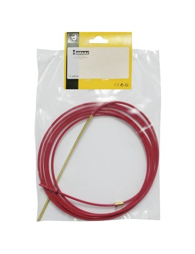 Torch Liner Teflon 8M Red + Clamping Piece - Aluminium Ø 1.0/1.2